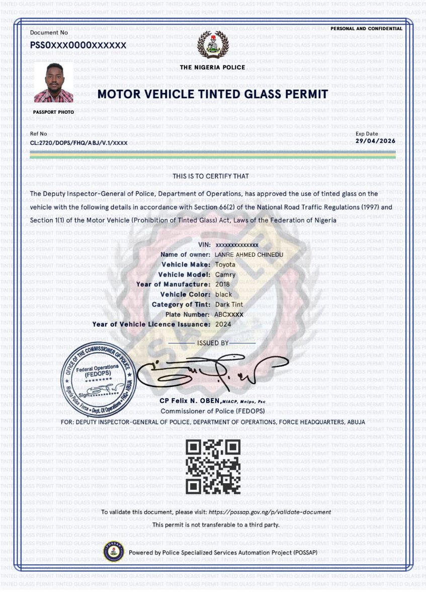 tinted permit